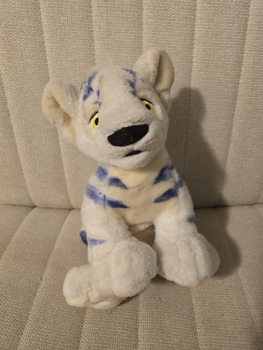 Vintage Neopets White Kougra Tiger Plush 10" 2002 Toy Purple Stripes